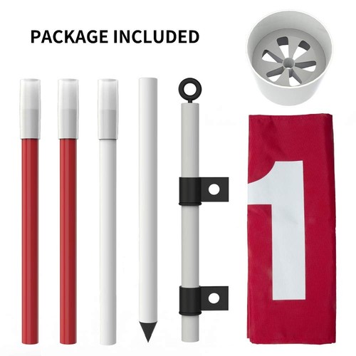 Bandera de golf de 6 pies y taza de golf para patio profesional desmontable taza de agujero de golf y... - Imagen 6 de 7