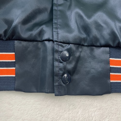 Giacca uomo Chicago Bears linea gesso XL blu scuro raso bomber NFL vintage - Foto 7 di 9