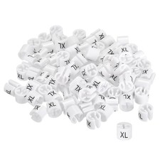 Clothes Hanger Marker XL Size Tag Fit 3.5mm Rod White for Garment Pack of 100
