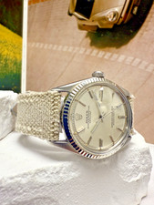 Mens Rolex Oyster Perpetual Datejust Stainless Steel Silver Dial 36mm Watch 1601 5