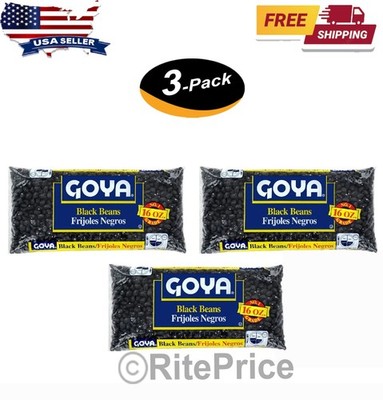 (3 Pack) Goya Black Beans - Frijoles Negros 16 oz - New - Free Shipping