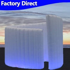 LED Inflatable Photo Booth Spiral Wall 360 Photobooth Backdrop Enclosure White