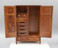 Vintage Bespaq Arts & Crafts Wardrobe Dollhouse Miniature 1:12