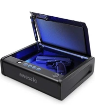 awesafe Biometric Fingerprint, Password Pistol Safe With Key