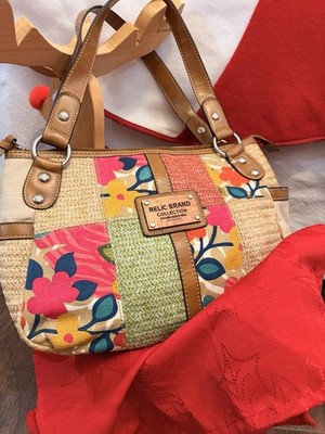Relic Brand Floral Patchwork Satchel Top Handle Bag Zip Closure Double Handles