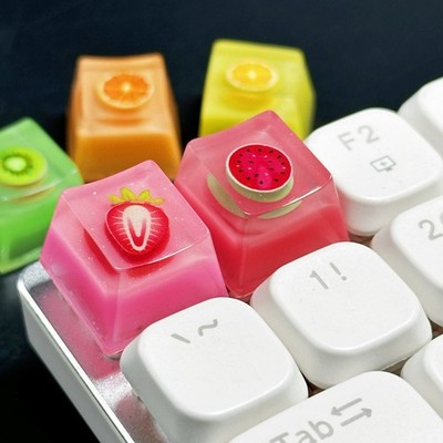 Kawaii Fruit Jelly Pudding Artisan Keycap Cute Summer Custom Cherry MX Keyboard