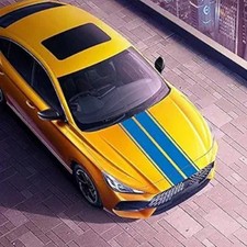 Hood Decal Sticker Universal Auto Racing Body Stripe Vinyl Modifie Color: Blue