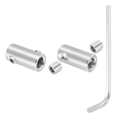 6mm Hole Wire Rope Clips Set, 2 Pcs 304 Stainless Steel Double Holes, Silver