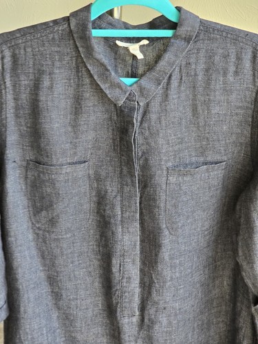 Eileen Fisher Women's Dark Gray 100% Organic Linen Sheath Dress. Sz L - Bild 8 von 11