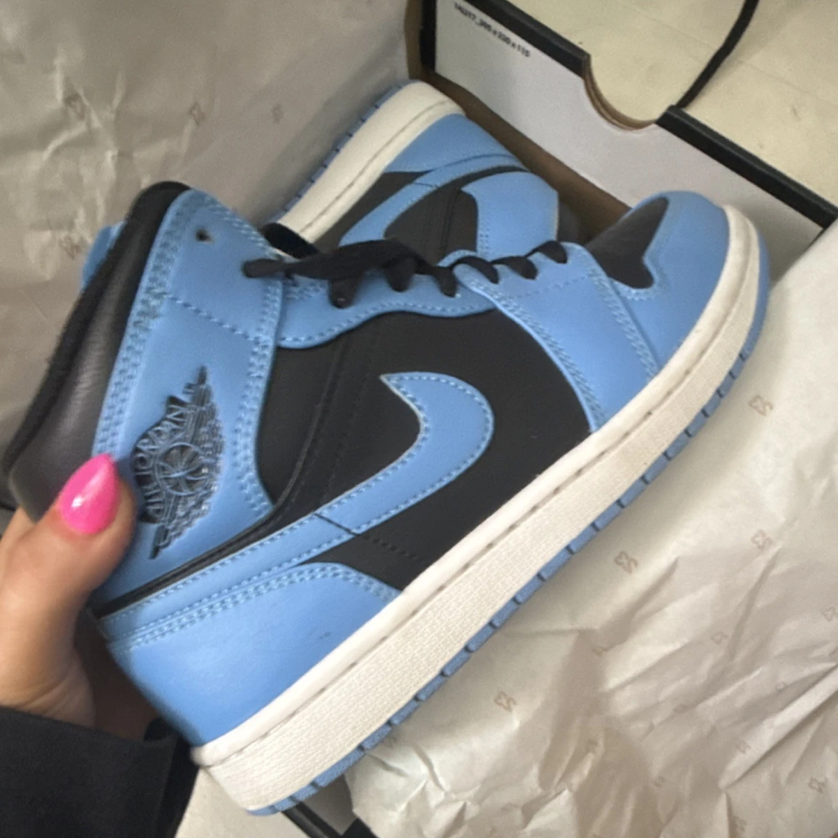 Jordan 1 Mid University Blue Black | eBay