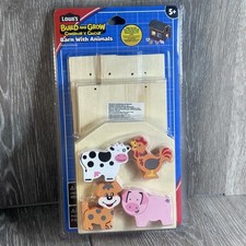 Lowe  s Build  Grow Barn With Animals Kit   Kids Wood Craft   NEW Sealed