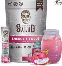 2-in-1 Energy Drink Powder + Focus, Dragon Fruit, Organic Caffeine, B6 + B12,