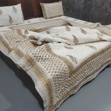 Handmade Cotton Quilt, King Queen Twin Size Blanket Throw Bedding