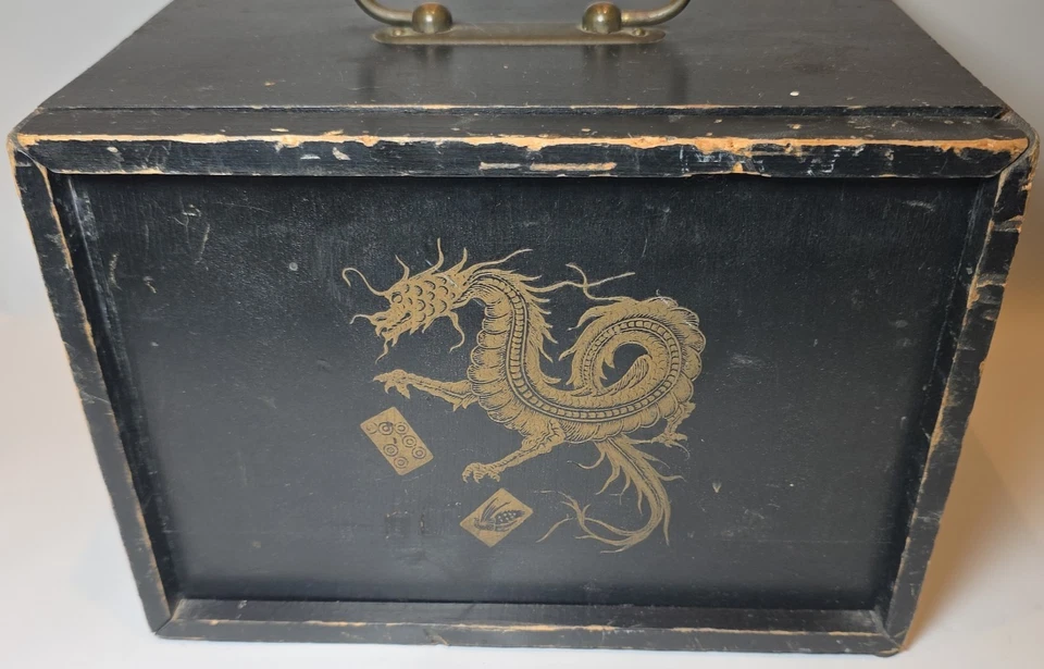 Antique 1920's Bone/Bamboo Mahjong Tiles Case With Betting Sticks China Games - Image 3 of 4