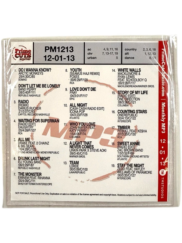 Eminem Rihanna Monster Prime Cuts Promo CD PM1213 Dec 2013 DJ Only Rare Foto 2 de 4