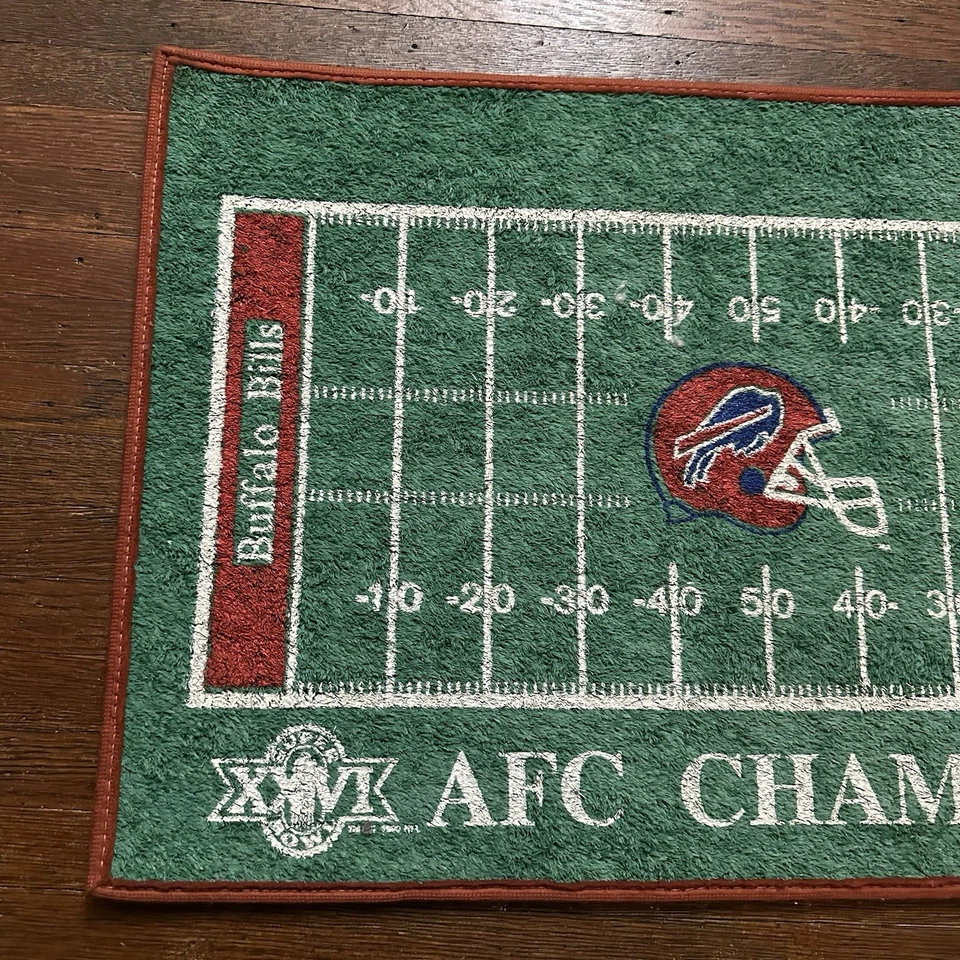Alfombrilla de puerta de césped de campo Buffalo Bills AFC Champs 1991 de colección rara nueva nunca usada Foto 2 de 4