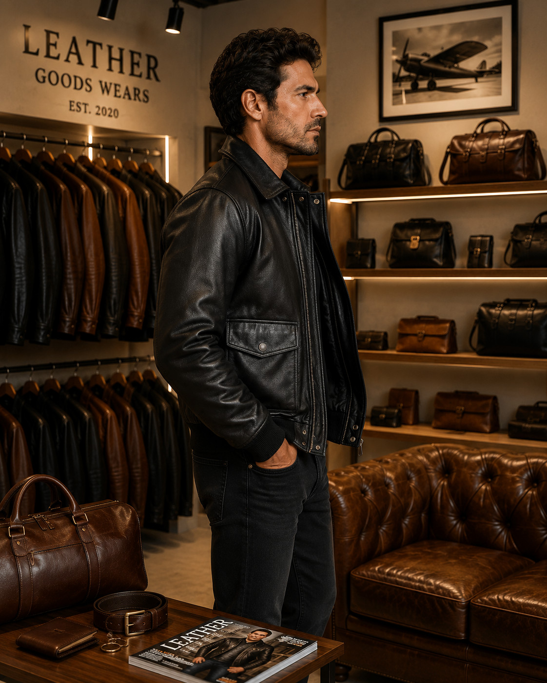 MEN BLACK HANDMADE A2 G1 BOMBER AVIATOR REAL LEATHER JACKET VINTAGE PILOT FLIGHT image 5