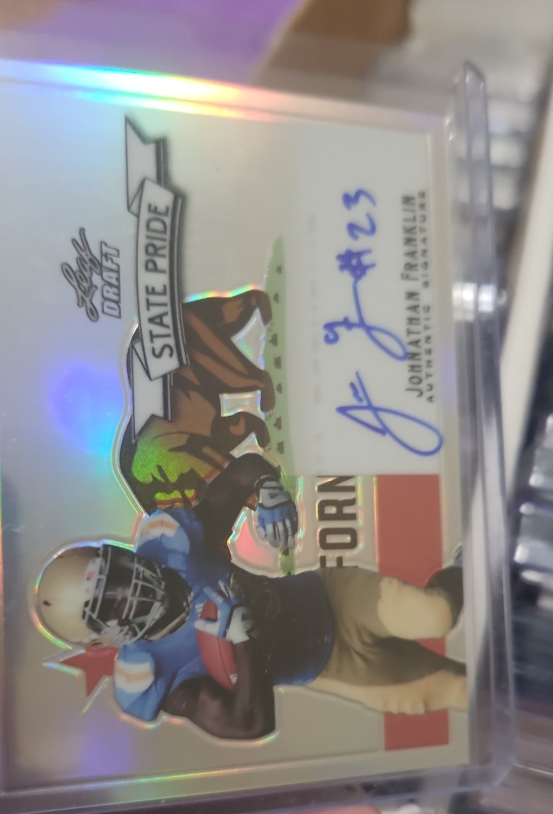 Johnathan Franklin Leaf Metal Draft State Pride Autographs #SPJF2 Base