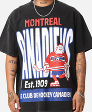 Remake Montreal Canadiens NHL hockey black color graphic t-shirt reprint VK11198