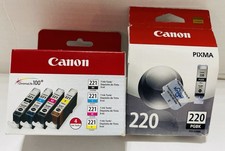 5PK New Genuine Canon OEM 220/221 Ink Cartridges PGI-220 CLI-221 PGBK/C/Y/M/BK