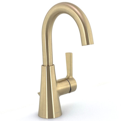 MOEN Jase 64430BZG Bronzed Gold 1-Hole/Handle Bathroom Faucet w Drain   READ 1