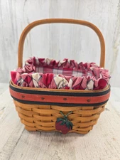 Longaberger Strawberry Basket Liner Protector Tie on 2001