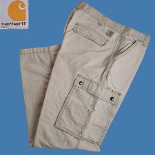 Carhartt Force Relaxed Fit Cargo Pants Men 34x29 Ripstop Khaki Workwear Outdoor