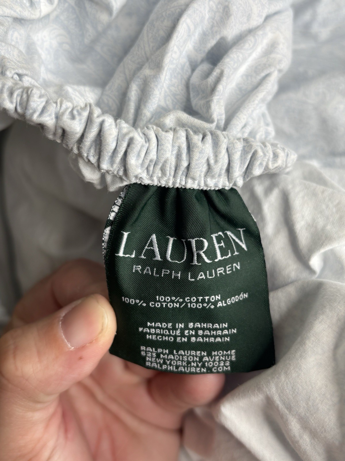 Ralph Lauren Twin Paisley Gray Fitted Sheet & 1 Pillow Case thumbnail 4