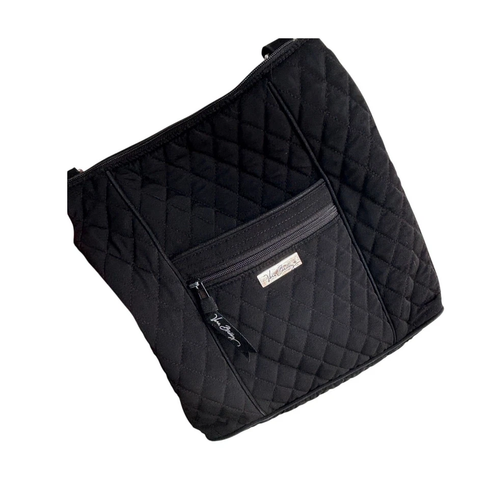 Vera Bradley Hipster Crossbody Classic Black Microfiber Quilted Bag 14529 - Image 2 of 4