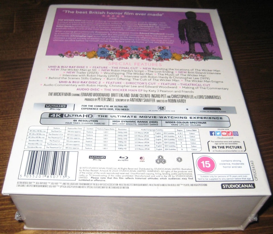 The Wicker Man 4K UHD + Blu-ray 5-Disc Set OOP NEW Pop-Up Packaging SEALED 1973 - Image 2 of 2