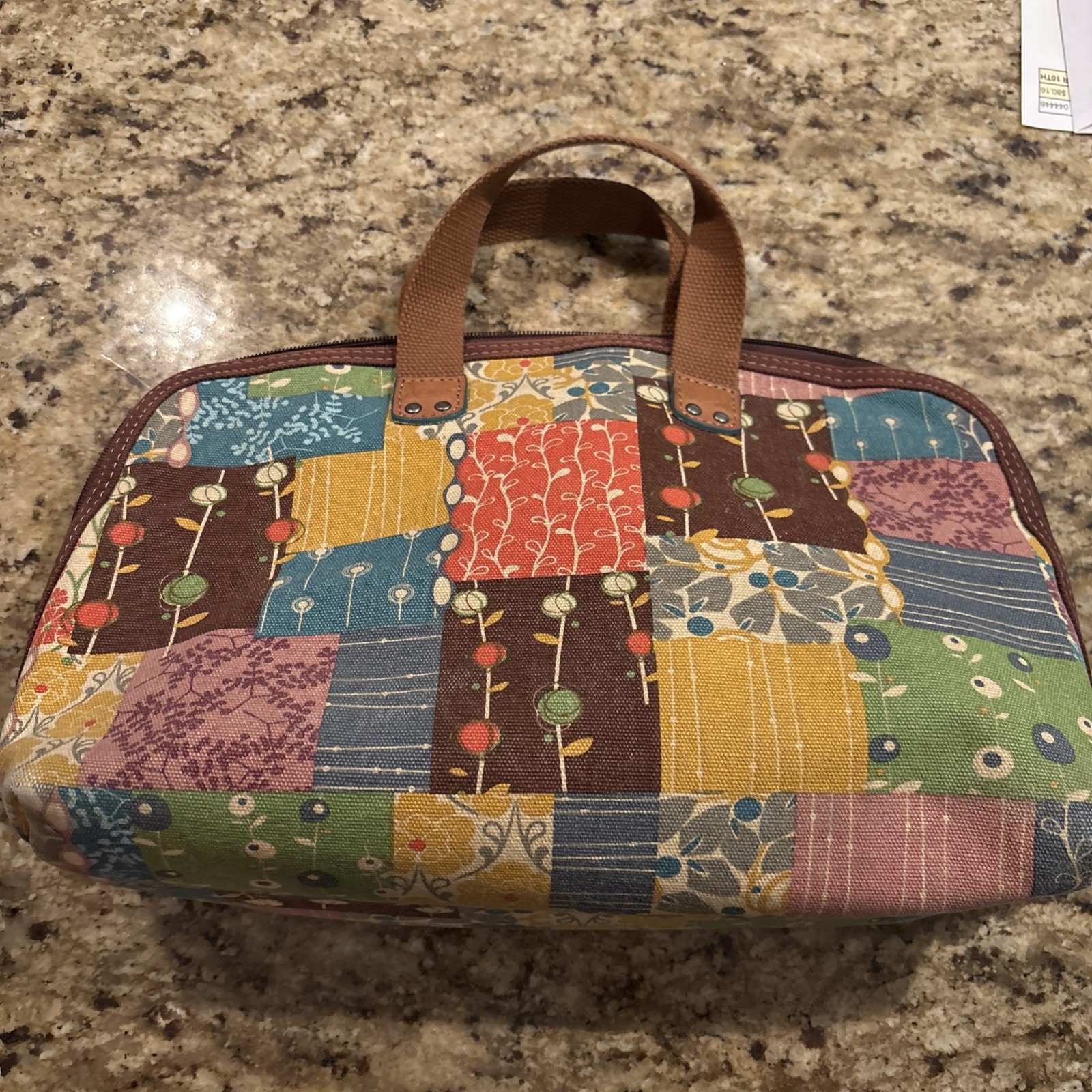 Fossil Handbag Purse Boho Canvas