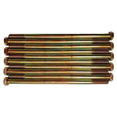 (10) 1/2''-13 X 10'' Grade 8 Hex Head Cap Screw Bolt Yellow Zinc Plated Coarse