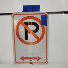 Retired Real Authentic Street Road Sign No Parking 12"X18"  Lot 12-355