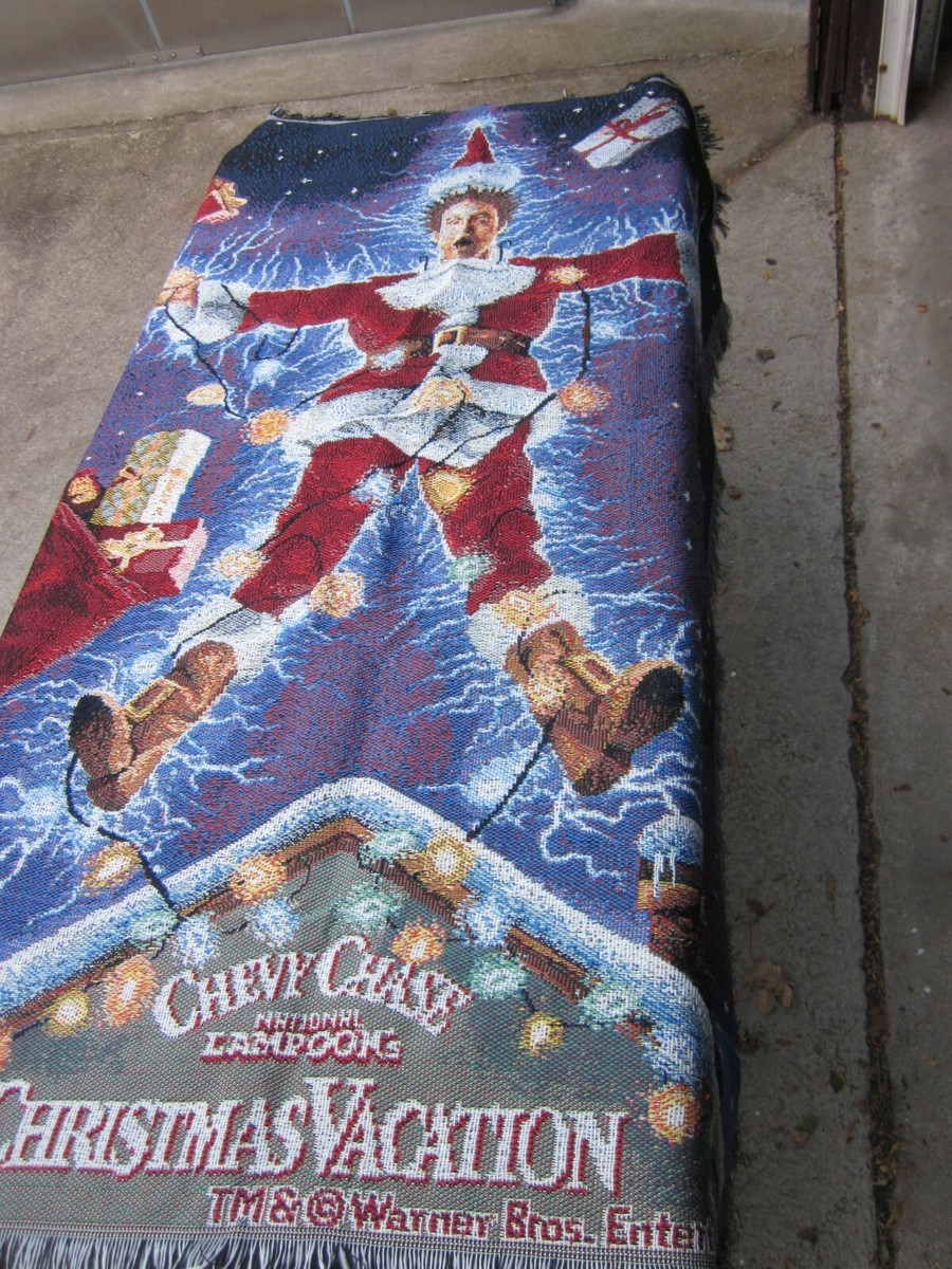 National Lampoon Christmas Vacation woven throw rug blanket Chevy