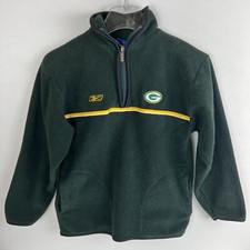 Green Bay Packers Reebok Pullover Sweatshirt Jacket 1/4 Zip NFL Youth