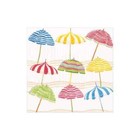 Caspari Paper Cocktail Napkins BEACH UMBRELLAS - 2 Packs (16910C)