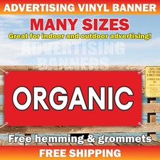 ORGANIC Advertising Banner Vinyl Sign Fresh Produce Farm vegetables fruits meat