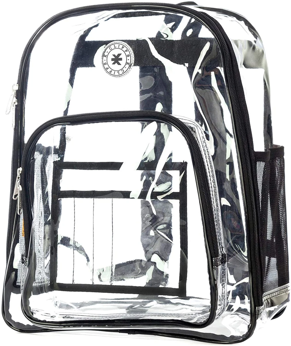 Clear Backpack Quality See through Student Bookbag Durable PVC Transparent Workb