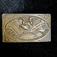 Vintage  The Right To Keep And Bear Arms  1776 1976 C.P. Romano Belt Buckle 1974