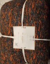 2pc Set NEW PB Teen Static Comforter TWIN/XL Black Orange Pottery Barn Sham