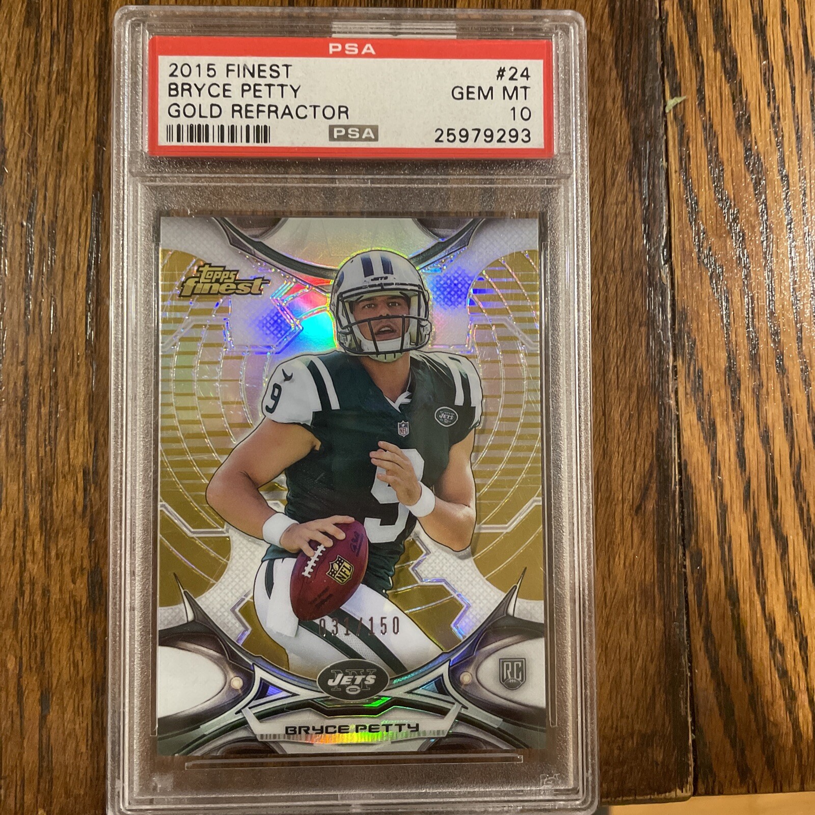 Bryce Petty Finest #24 Gold Refractor