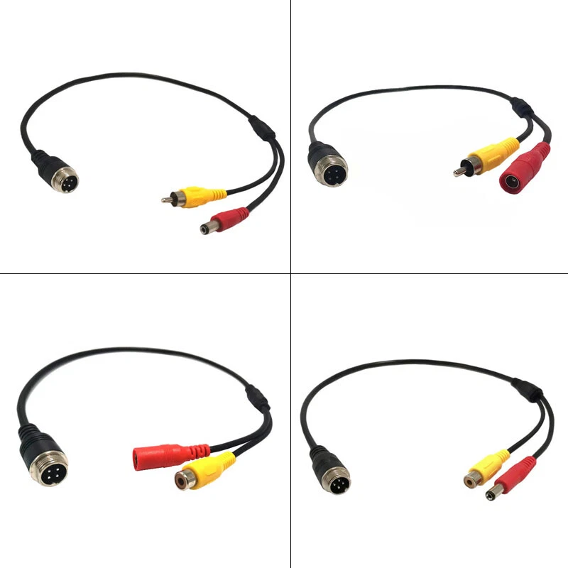4 Pin Aviation Head to RCA DC Female Male CCTV Security Camera AV Adapter Cable  - Image 2 of 4