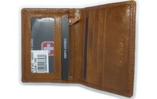 Men's Swiss Genuine Leather Bifold Wallet Credit Card Id Magnetic Closure Brown