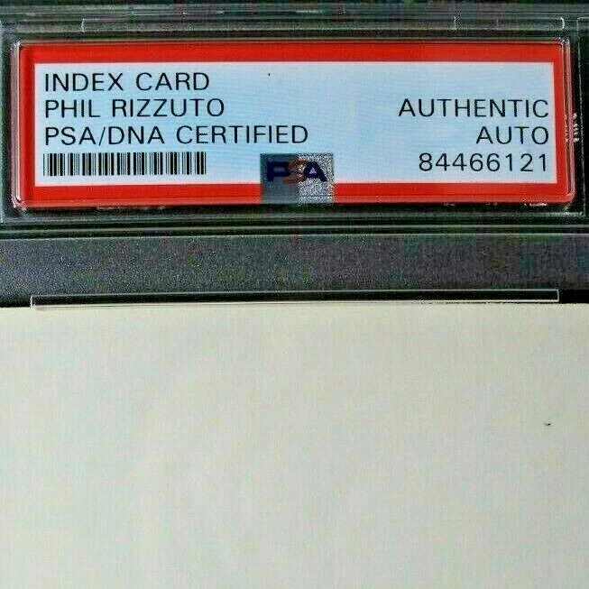 Phil Rizzuto (d.2007) Yankees Scooter Signed 3x5 Card PSA Authentic Autograph  - Image 2 of 4