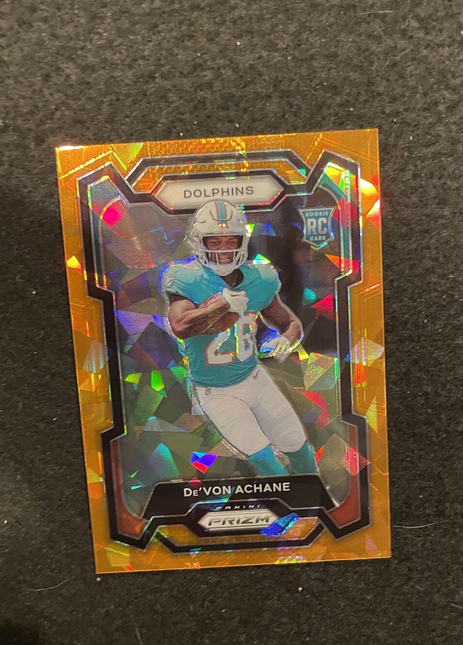 DE'VON ACHANE 2023 PANINI PRIZM ROOKIE ORANGE ICE Prizm  #365 RC MINT
