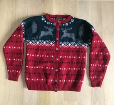 Vintage 1990 Eddie Bauer Wool Holiday Nordic Pullover Sweater Women's Medium H1