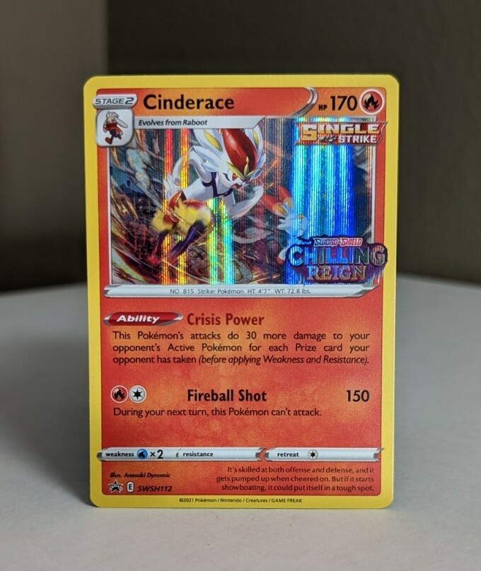 Cinderace SWSH112 Chilling Reign Prerelease  Promo Holo Pokemon Card TCG - NM