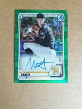 Nick Garcia 2020 Bowman Draft Chrome Green Refractor Auto #/99