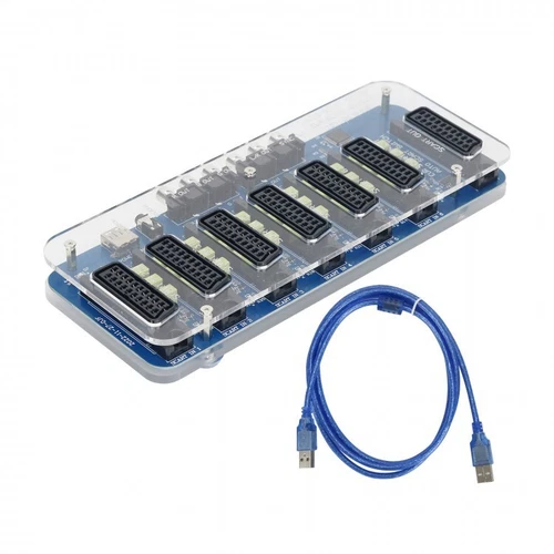 New Acrylic Case Automatic/Manual SCART SWITCH Distributor Converter