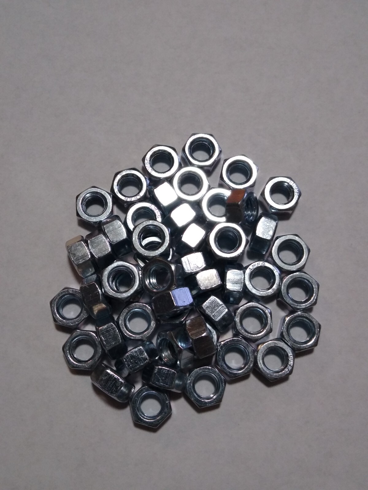 5/16"-18 Hex Nut, Grade 2, Zinc Plated, Pack of 50